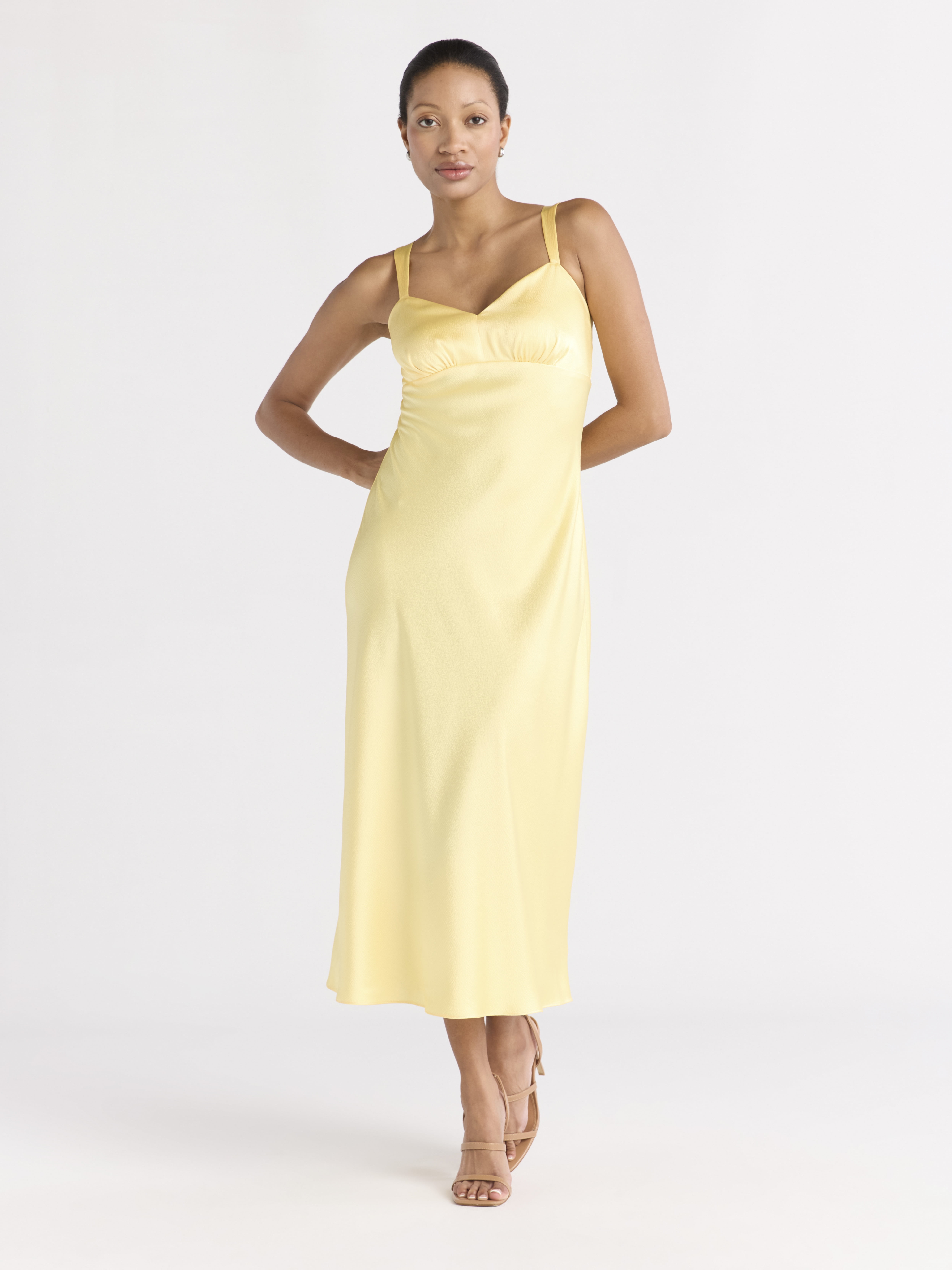 yellow slip dress Stolen Stores SWAN SLIP LACE YELLOW MAXI DRESS main image 0