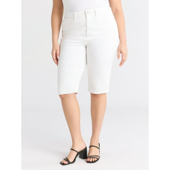 Sofia by Sofia Vergara Women's and Women's Plus Denim Trouser Capri Pants, Sizes 2-28W