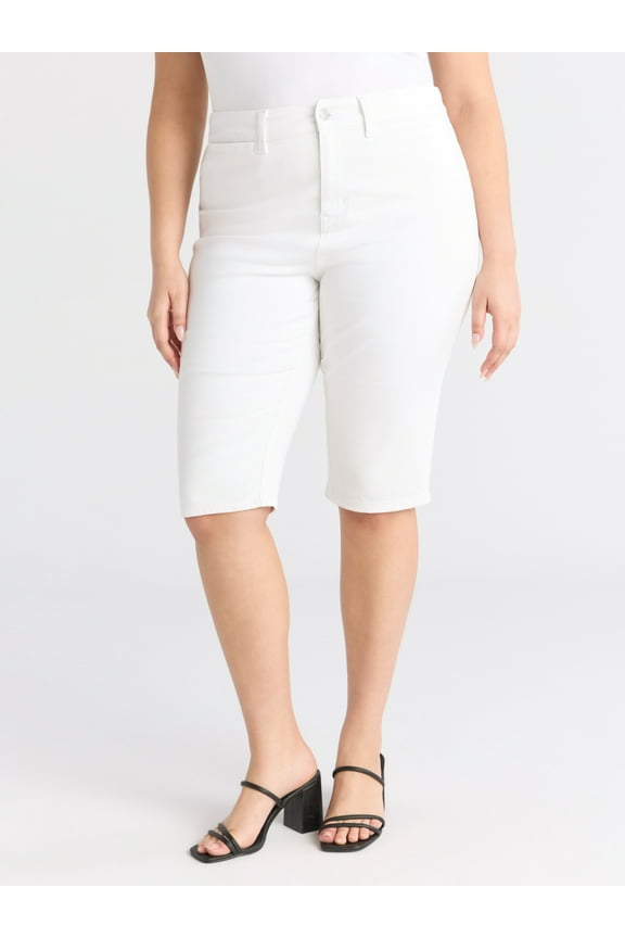 Sofia by Sofia Vergara Women's and Women's Plus Denim Trouser Capri Pants, Sizes 2-28W