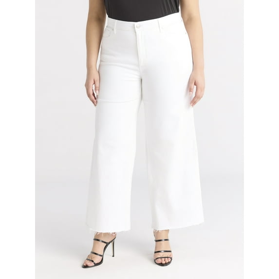 Sofia by Sofia Vergara Women's and Women's Plus Margot Wide Crop Super High Rise Jeans, Sizes 0-28W