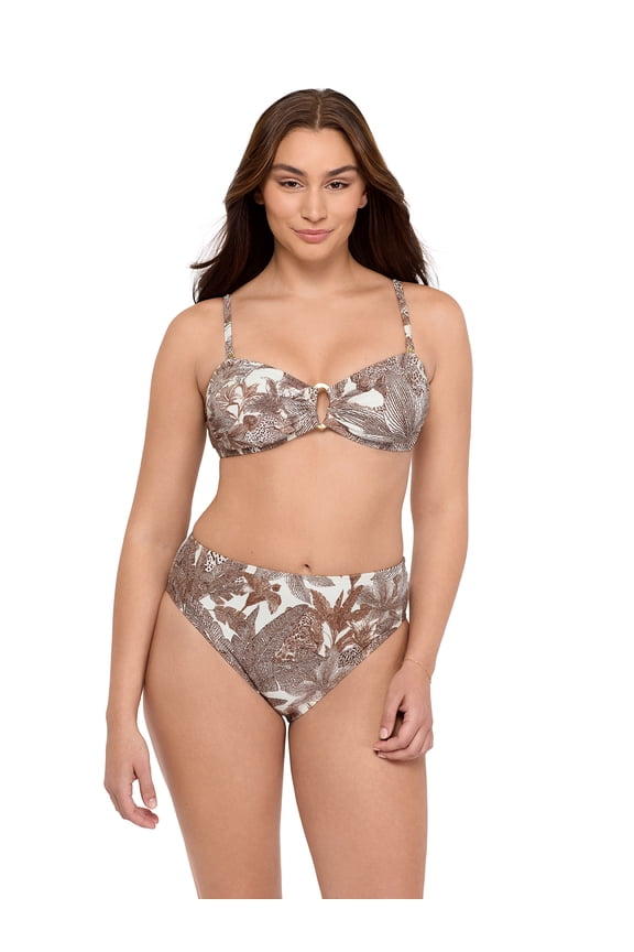 Women's Ring Front Bandeau Bikini Top, Sizes XS-XL