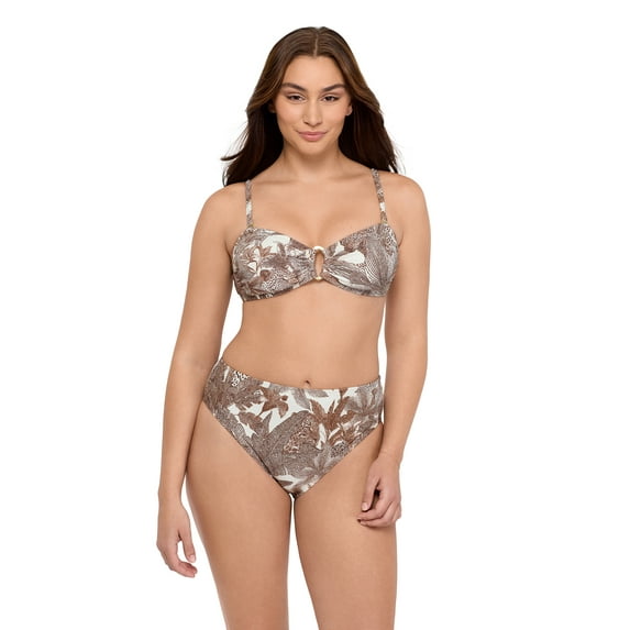 Sofia by Sofia Vergara Women's Ring Front Bandeau Bikini Top, Sizes XS-XL