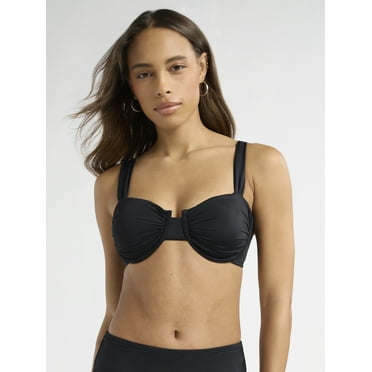 Sofia by Sofia Vergara Women's Shirred Balconette Underwire Swim Top, Sizes XS-XL