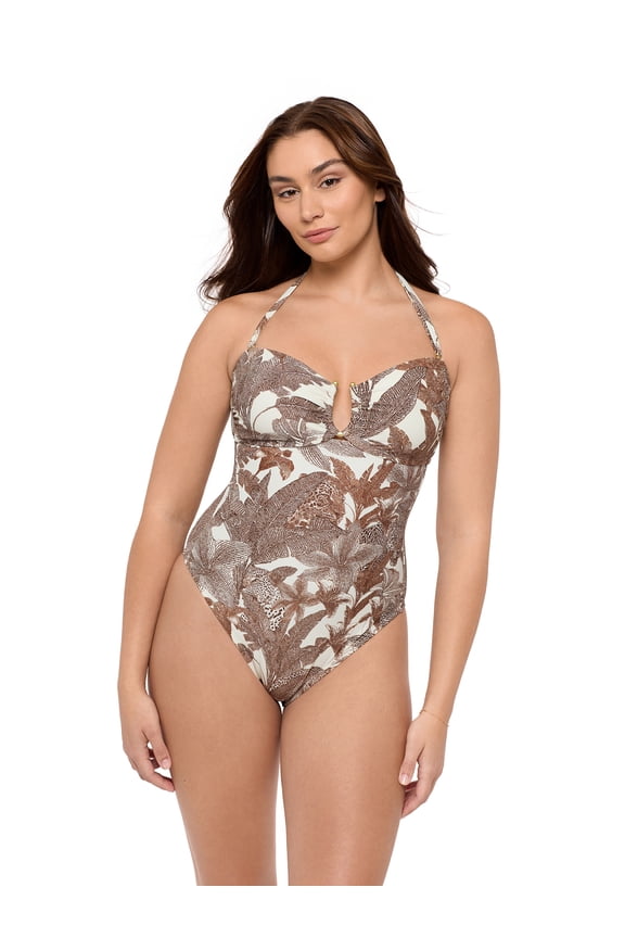 Women's and Women's Plus Bandeau One-Piece Swimsuit, Sizes XS-2X
