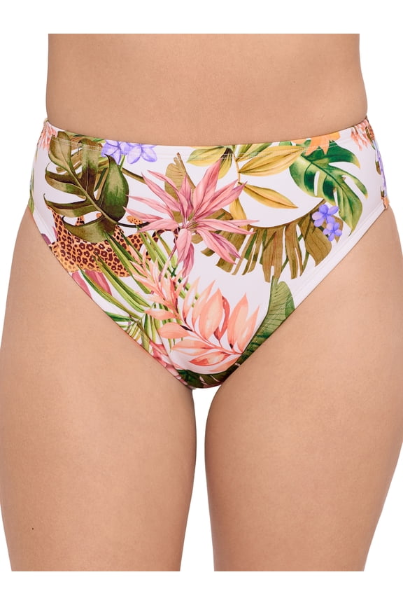 Women's and Women's Plus Cheeky High Waist Bikini Bottoms, Sizes XS-2X