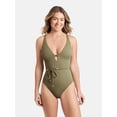 thumbnail image 1 of Sofia by Sofia Vergara Women's and Women's Plus Plunge 1PC with belt strap One Piece Swimsuit, 1 of 2
