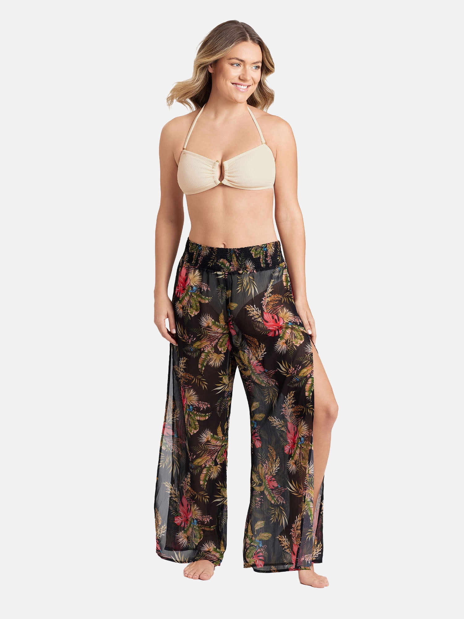 Sofia by Sofia Vergara Women's and Women's Plus Smocked Waist Pant cover up