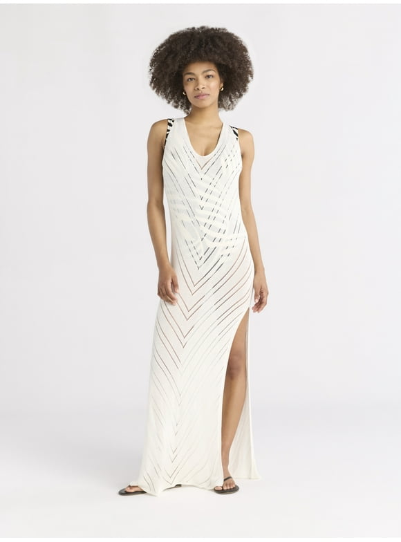 Women's and Women's Plus Sweater Knit Coverup Dress, Sizes XS-2X