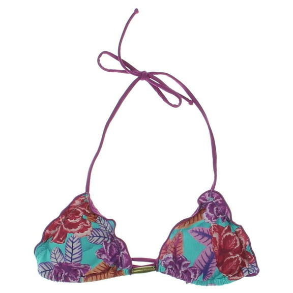 Sofia by Vix Womens Floral Print Rippled Trim Swim Top Separates