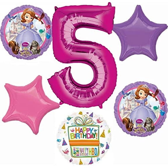 Sofia the First 5th Birthday Party Supplies Balloon Bouquet Decorations
