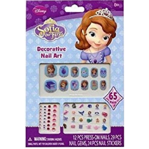 Sofia the First 65 pcs Decorative Nail Art Nail Stickers and Gems