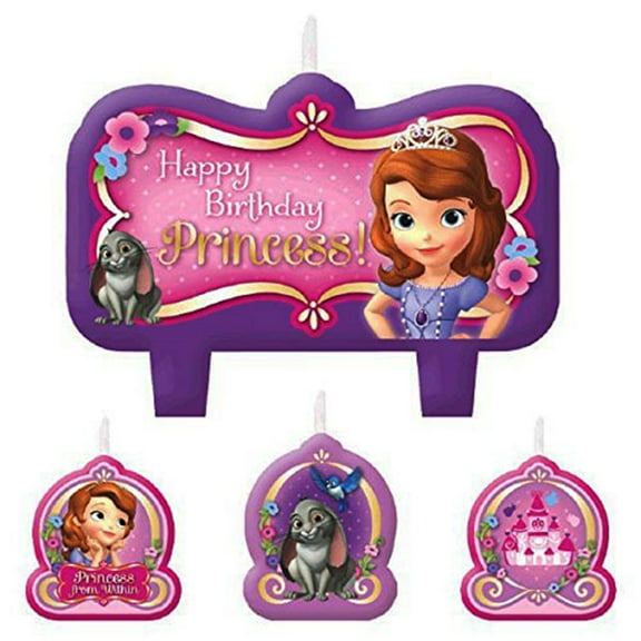 Designware Sofia The First Birthday Candles, 4 Pieces, Multicolored