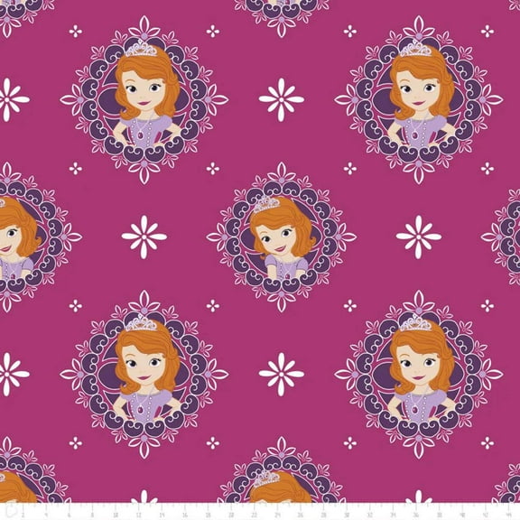 Sofia the First Magenta Fleece Fabric