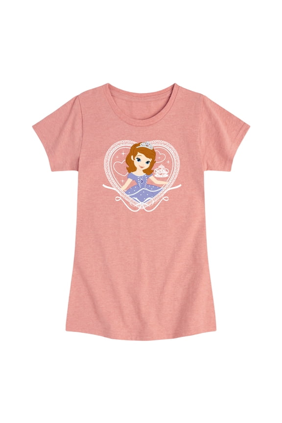 - Sofia Coquette Heart - Toddler Girls Fitted Short Sleeve T-Shirt