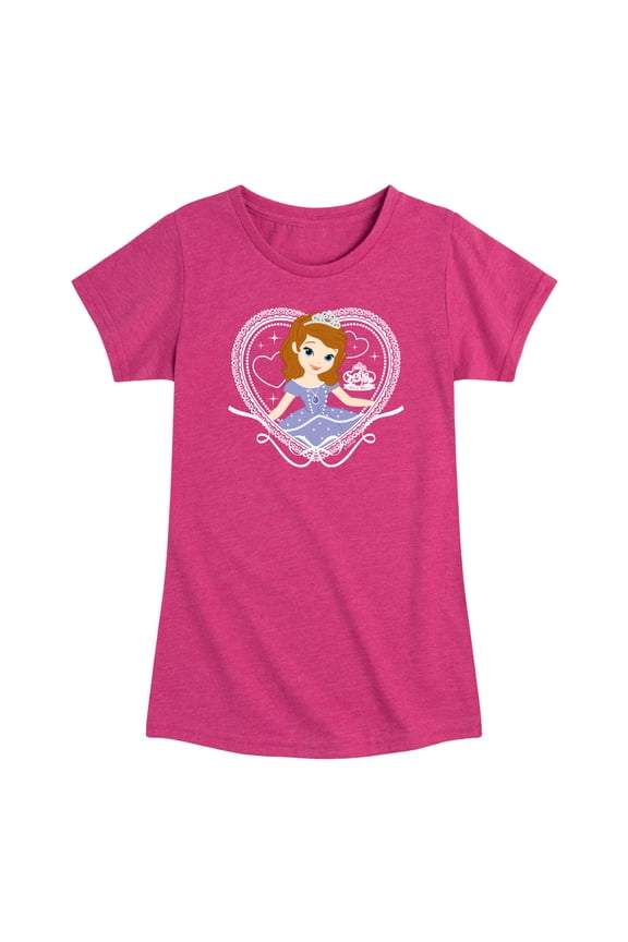 - Sofia Coquette Heart - Toddler Girls Fitted Short Sleeve T-Shirt