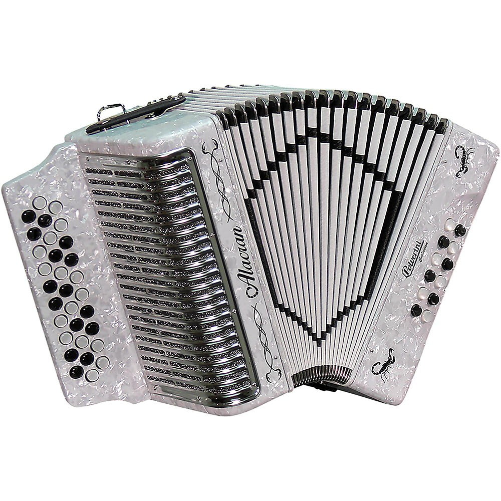 SofiaMari Alacran Accordion with case and straps, Sol/GCF, White