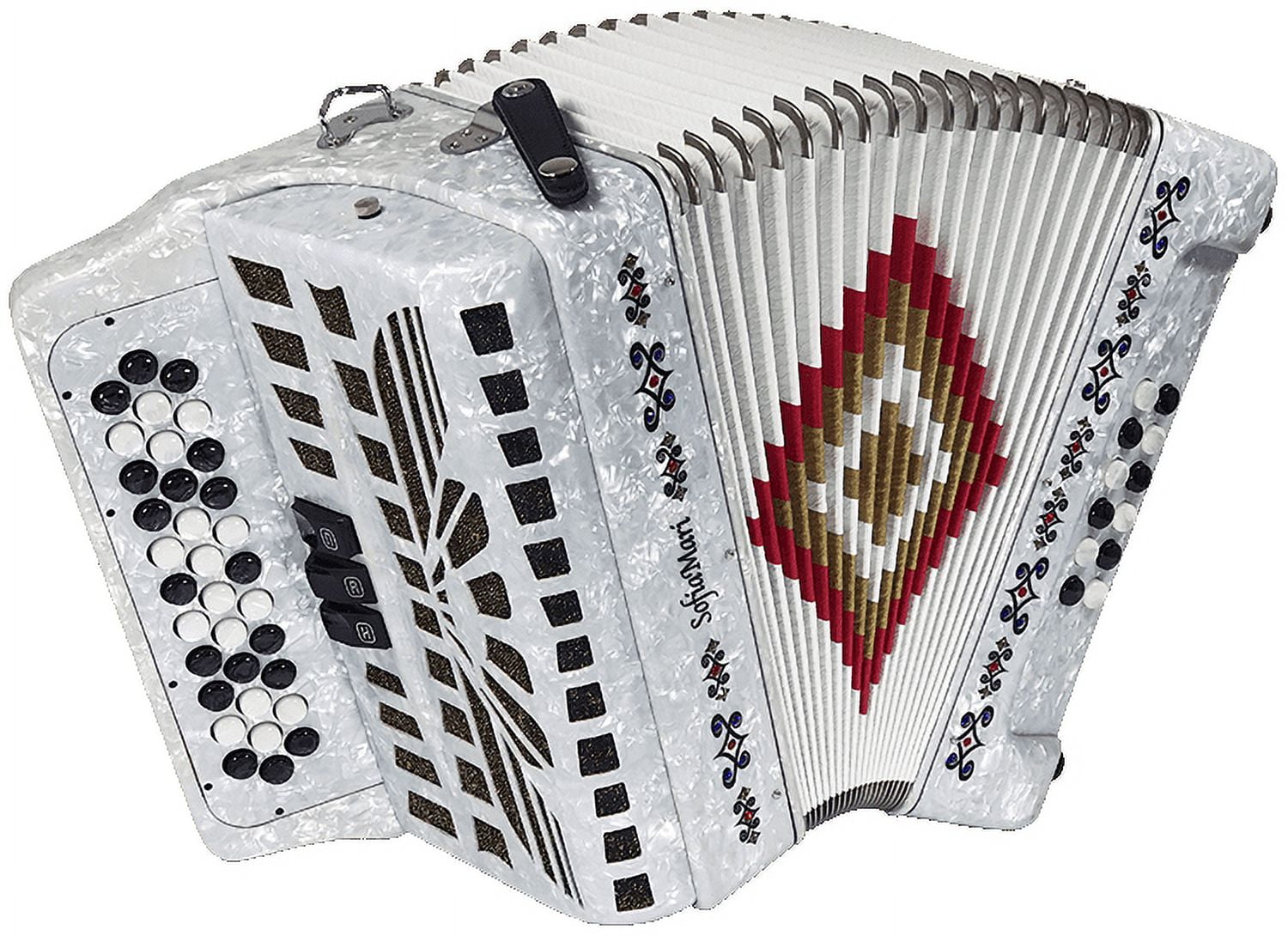 SofiaMari NSM-3412 34-Button 12 Bass Accordion EAD White