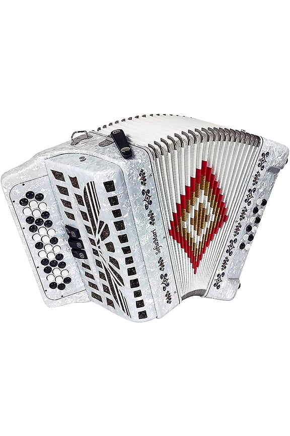 NSM-3412 34-Button 12-Bass Accordion GCF White Pearl