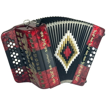 SofiaMari NSM3412 Accordion Package: 34 Button, 12 Bass, 3 Switch Accordion in Sol/GCF