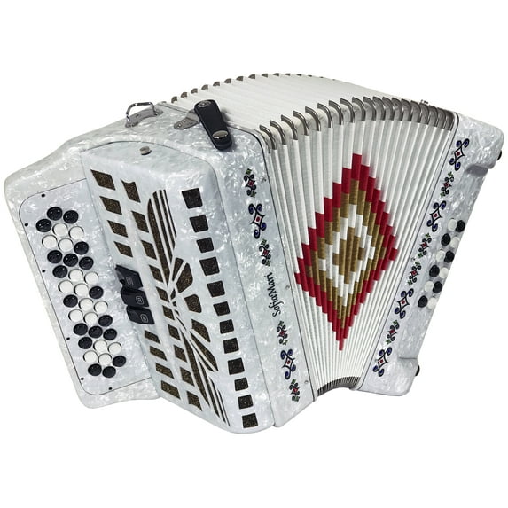 SofiaMari NSM3412 Accordion Package: 34 Button, 12 Bass, 3 Switch Accordion in Sol/GCF
