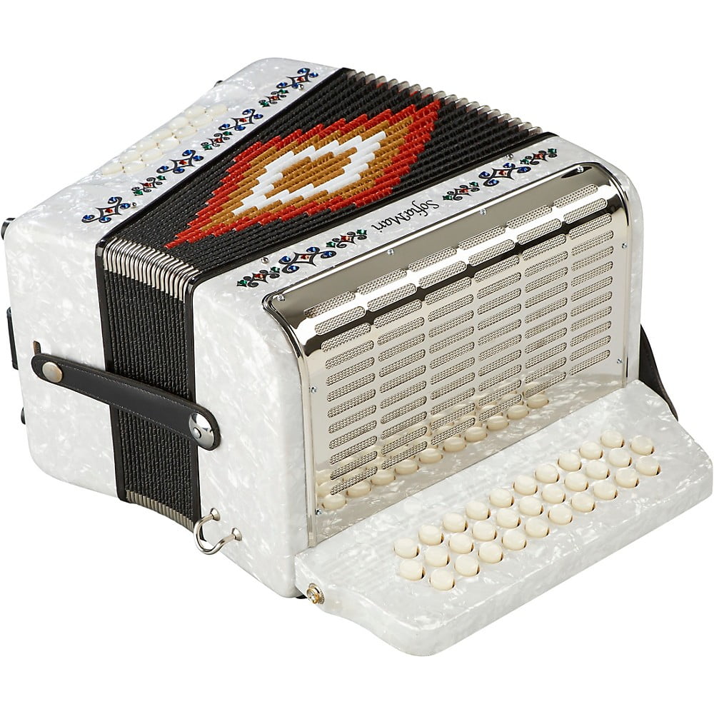 SofiaMari SM-3112 31-Button 12 Bass Accordion GCF White Pearl