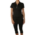 thumbnail image 1 of Sofibella Women's Classic Polo Short Sleeve Shirt (Black, Medium), 1 of 2