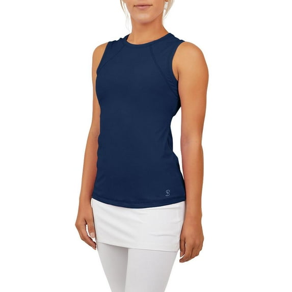 Sofibella Women's Classic Sleeveless Top (Navy, Large)