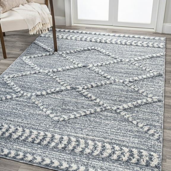 JONATHAN Y SANTA THERESA 4 x 6 Area Rug, Sofie Moroccan Trellis - Gray/Cream, SNT102A-4