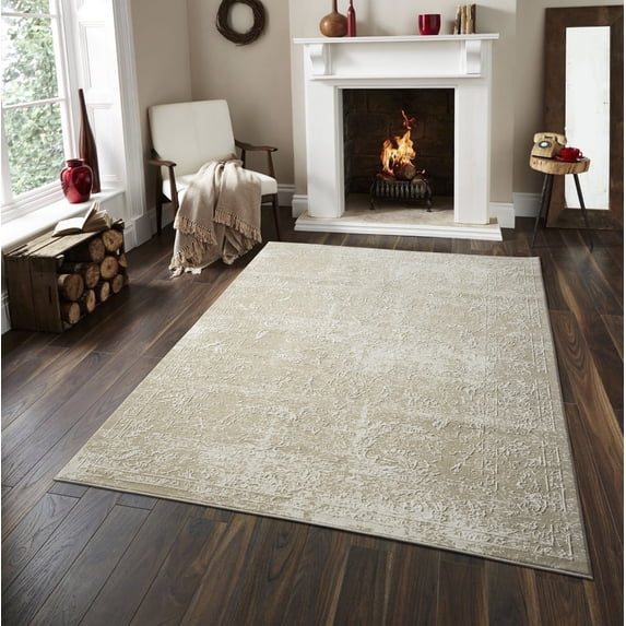 Sofihas Modern Farmhouse Area Rugs, Beige/Brown, 3'x5' Indoor Rugs