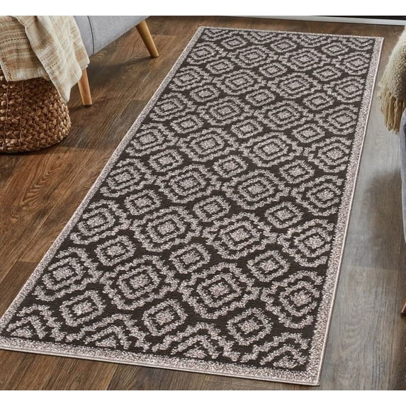 Sofihas Modern Floral Design Door Mat Runner Set - 2 Piece Rug Mat Set with Non-Slip, Washable, Entry way Mats in 20x30 and 20x48 Inches. Keep Your Home Clean and Stylish with these Dirt Trappers.