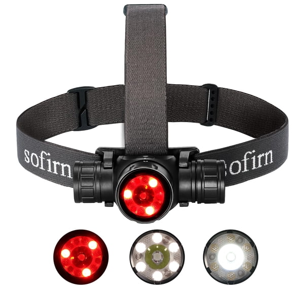 Sofirn HS21 Headlamp with Red Light, 2200 Lumen Led Bright Head lamp USB C Rechargeable with Spotlight, Floodlight, Powerful Headlight Waterproof for Adults, Camping, Hunting, Hardhat, Work, Emergenc