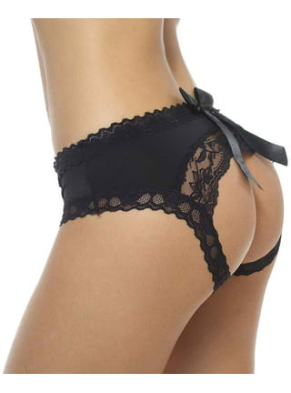 Women Girls Sexy Open Butt Backless Panties Knicker Thongs Lingerie  Underwear Ribbon Bow Tie