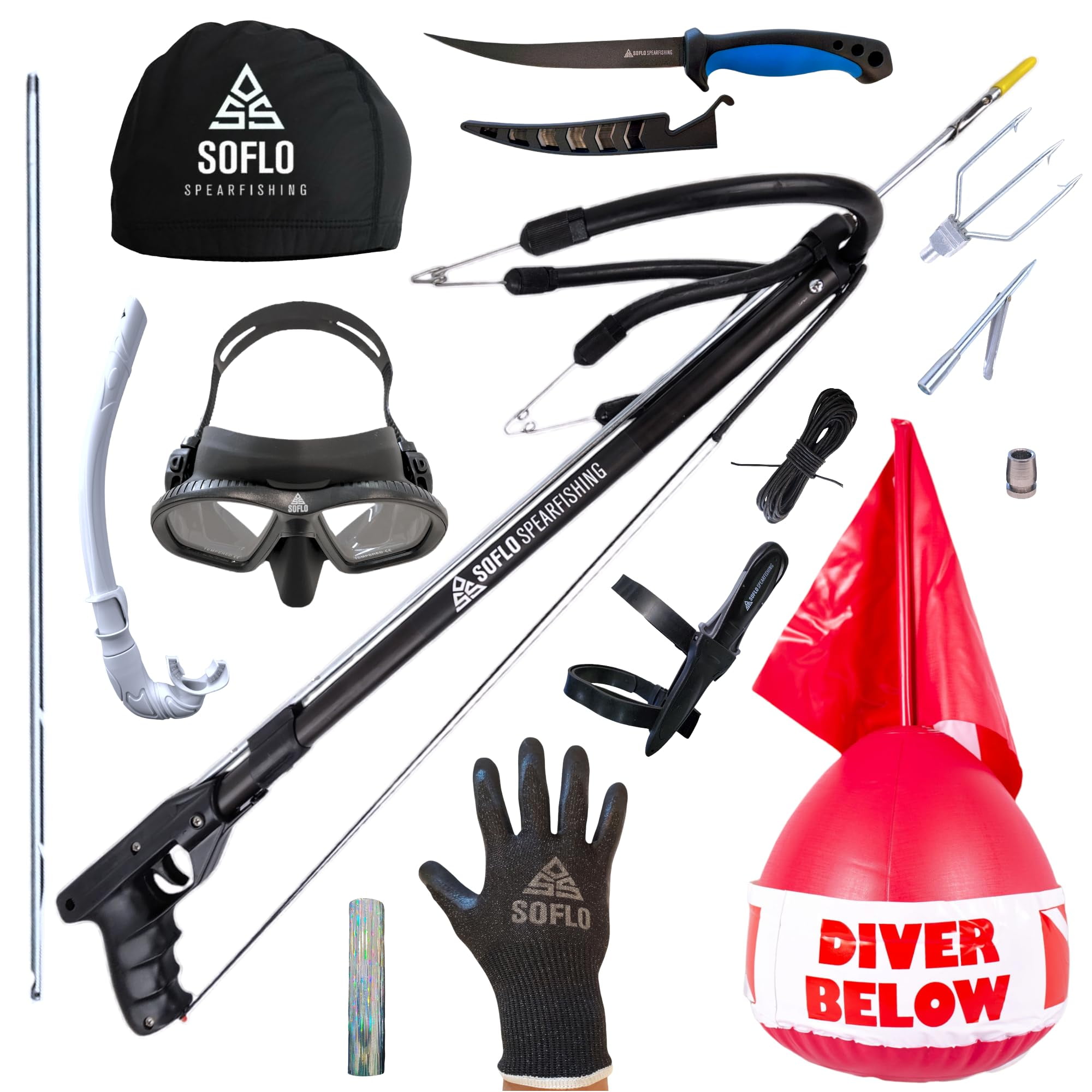 Soflo Spearfishing 15in1 Speargun Kit Premium Dive Gear Powerful 60cm