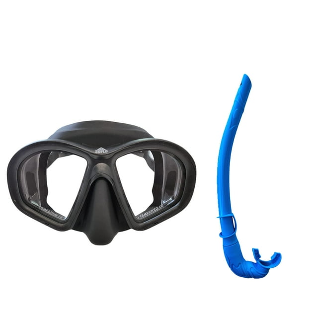 Soflo Spearfishing Freediving Mask & Silicone Snorkel Anti
