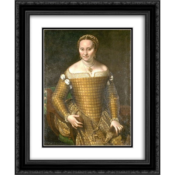 Sofonisba Anguissola 2x Matted 20x24 Black Ornate Framed Art Print 'Portrait of Bianca Ponzoni Anguissola, the artist's mother'