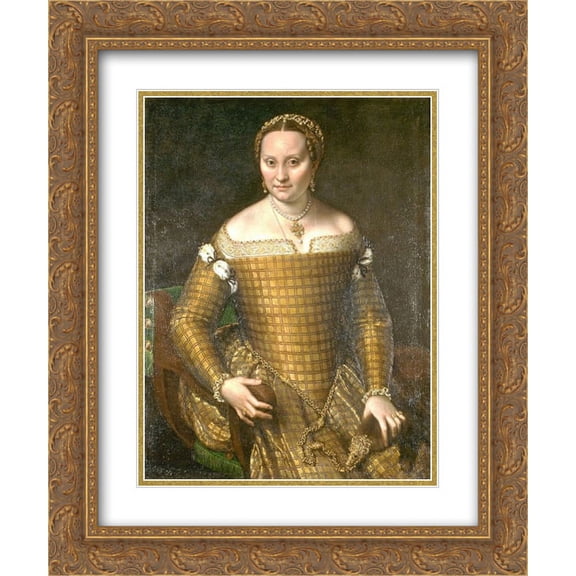 Sofonisba Anguissola 2x Matted 20x24 Gold Ornate Framed Art Print 'Portrait of Bianca Ponzoni Anguissola, the artist's mother'