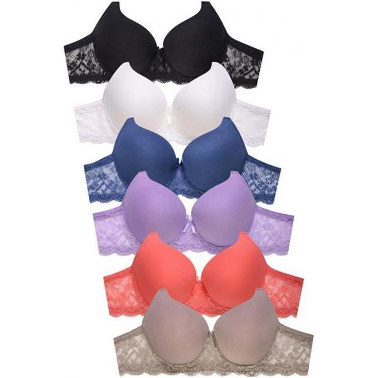 Sofra BR4237PLD - 36D Womens Full Coverage Bra - D Cup Style Intimate Sets,  Size 36D - Pack of 6
