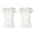 thumbnail image 1 of Sofra Ladies 2 Pack Short Sleeve V Neck T-Shirts White S, 1 of 4