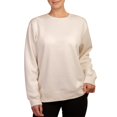 thumbnail image 1 of Sofra Women Fleece Crewneck Sweatshirt L, Oat, 1 of 2