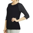 thumbnail image 1 of Sofra/Cottonbell Women Jersey Raglan 3/4 Sleeve Baseball Tee Shirts Top, 1 of 3