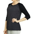 thumbnail image 1 of Sofra/Cottonbell Women Jersey Raglan 3/4 Sleeve Baseball Tee Shirts Top, 1 of 3