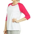 thumbnail image 1 of Sofra/Cottonbell Women Jersey Raglan 3/4 Sleeve Baseball Tee Shirts Top, 1 of 3