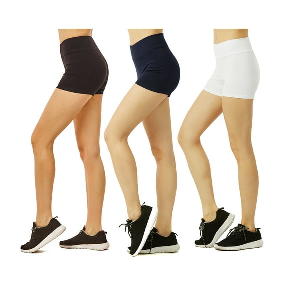 Sofra Women & Plus 12" Stretch Outseam Wide Wastband Workout Running Hot Shorts (S-3XL)