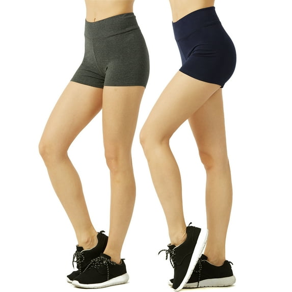 Sofra Women & Plus 12" Stretch Outseam Wide Wastband Workout Running Hot Shorts (S-3XL)