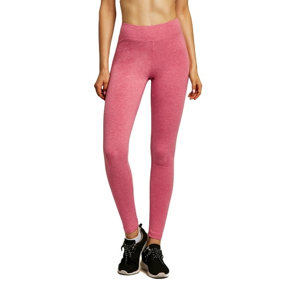 Sofra Women & Plus Cotton High Waist Full Length Cotton Workout Leggings (H Red, S)