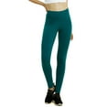 thumbnail image 1 of Sofra Women & Plus Cotton High Waist Full Length Cotton Workout Leggings (Peacock, S), 1 of 3