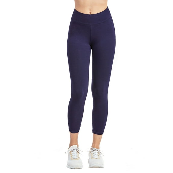 Sofra Women & Plus Soft Cotton Active Stretch Capri Length Lightweight Leggings