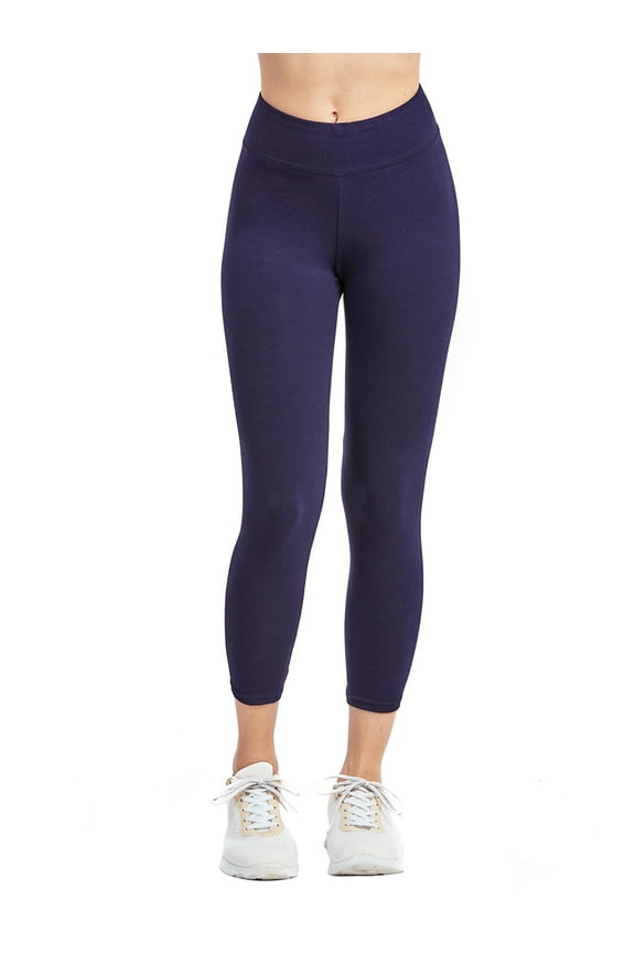 Women & Plus Soft Cotton Active Stretch Capri Length Lightweight Leggings