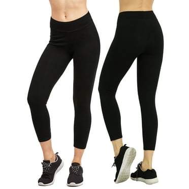 Sofra Women & Plus Soft Cotton Active Stretch Capri Length Lightweight Leggings