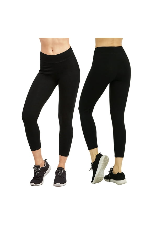 Women & Plus Soft Cotton Active Stretch Capri Length Lightweight Leggings